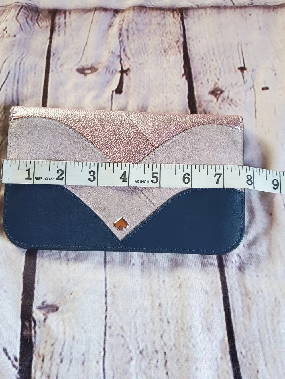 Kate Spade Nadine Patchwork Medium Clutch Wallet Colorblock Suede Designer